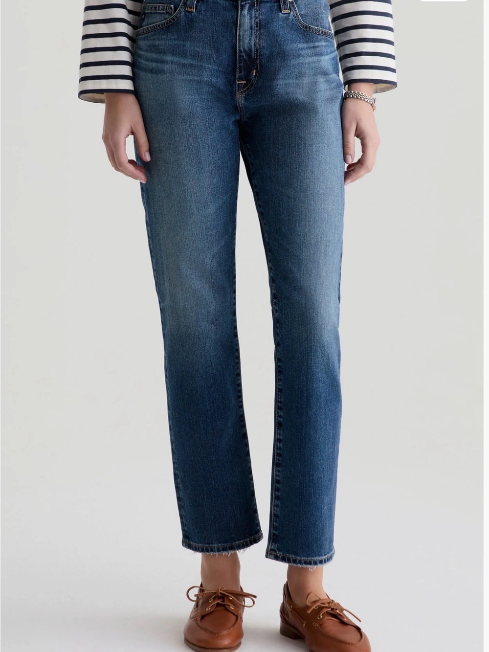 AG Women's Straight-Leg Blue Denim Jeans - Size 28
